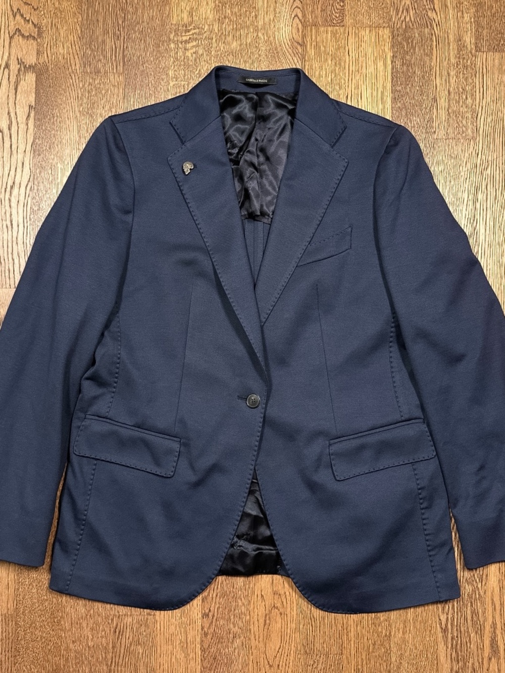 Gabriele Pasini Cotton Blend Skull Pin Navy Blue Blazer Womens IT 44 US 10